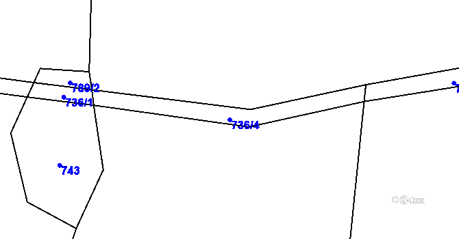 Parcela st. 736/4 v KÚ Oselce, Katastrální mapa