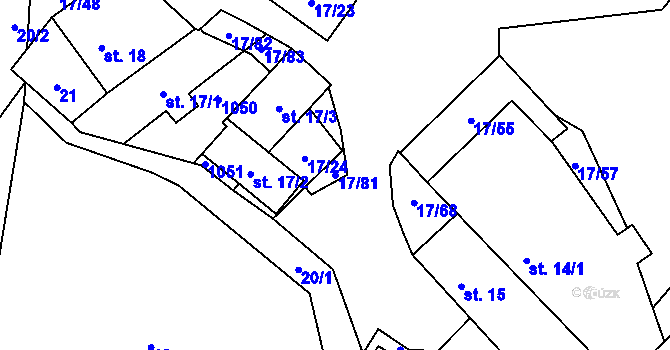 Parcela st. 17/81 v KÚ Oselce, Katastrální mapa