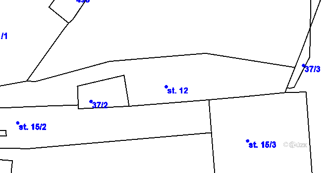 Parcela st. 12 v KÚ Osice, Katastrální mapa