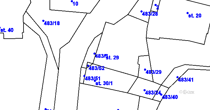 Parcela st. 29 v KÚ Osice, Katastrální mapa