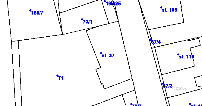 Parcela st. 37 v KÚ Osice, Katastrální mapa