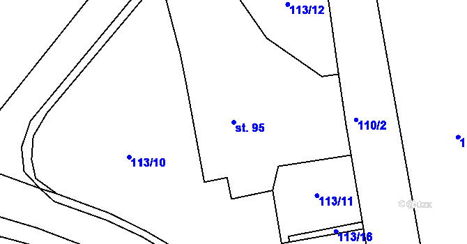 Parcela st. 95 v KÚ Osice, Katastrální mapa