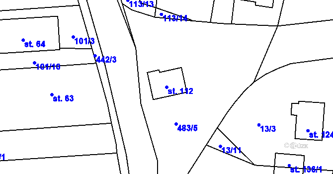 Parcela st. 112 v KÚ Osice, Katastrální mapa