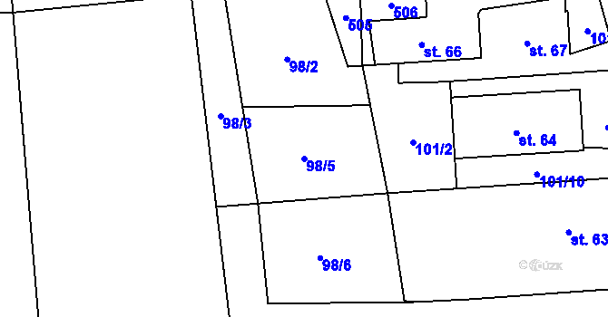 Parcela st. 98/5 v KÚ Osice, Katastrální mapa