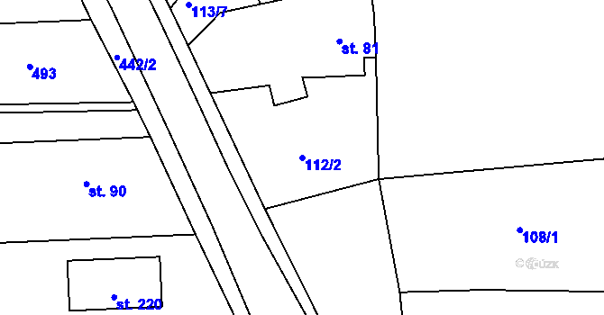 Parcela st. 112/2 v KÚ Osice, Katastrální mapa
