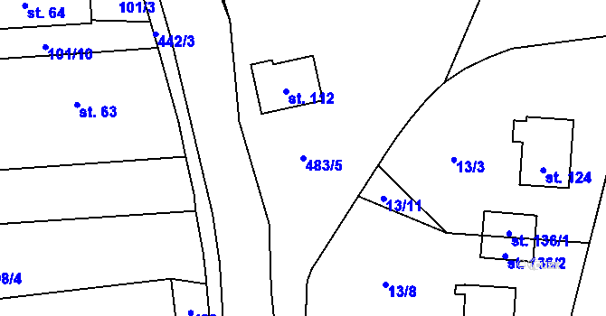 Parcela st. 483/5 v KÚ Osice, Katastrální mapa