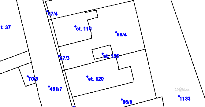 Parcela st. 156 v KÚ Osice, Katastrální mapa