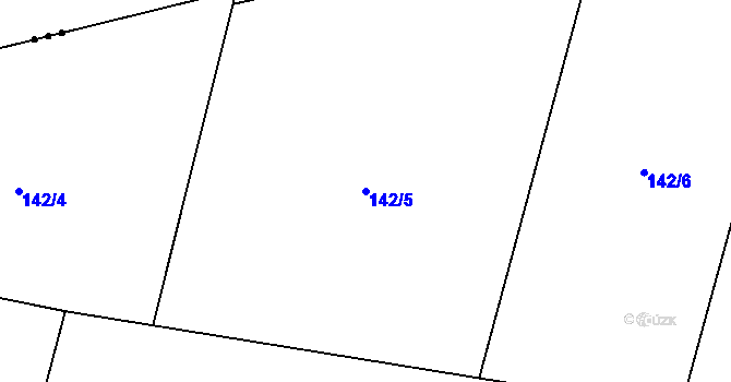 Parcela st. 142/5 v KÚ Trávník u Osic, Katastrální mapa