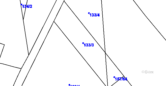 Parcela st. 133/3 v KÚ Trávník u Osic, Katastrální mapa