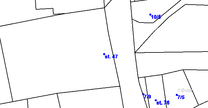 Parcela st. 47 v KÚ Osíčko, Katastrální mapa
