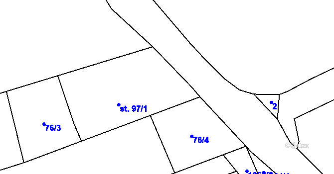 Parcela st. 76/10 v KÚ Osíčko, Katastrální mapa