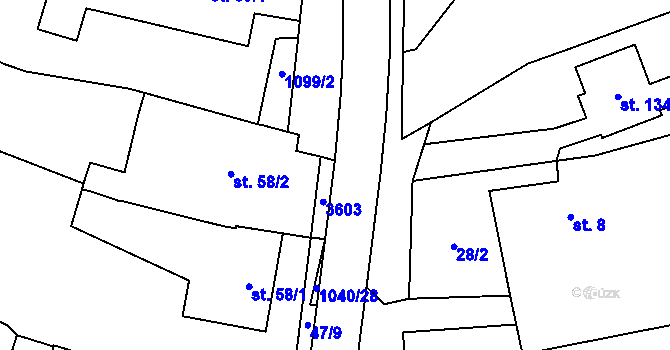 Parcela st. 1169/77 v KÚ Osíčko, Katastrální mapa