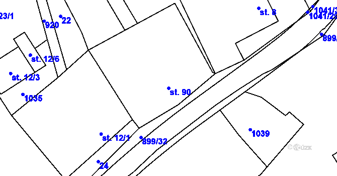 Parcela st. 90 v KÚ Příkazy u Osíčka, Katastrální mapa