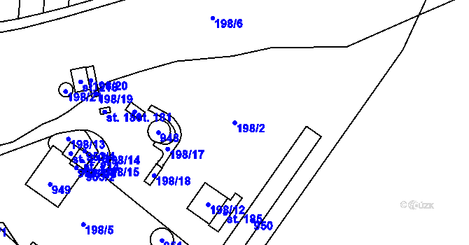 Parcela st. 198/2 v KÚ Příkazy u Osíčka, Katastrální mapa