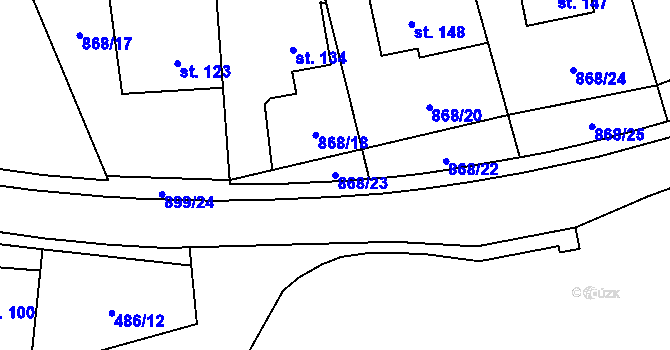 Parcela st. 868/23 v KÚ Příkazy u Osíčka, Katastrální mapa