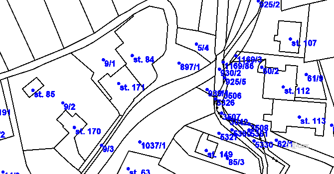 Parcela st. 899 v KÚ Příkazy u Osíčka, Katastrální mapa