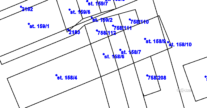 Parcela st. 158/6 v KÚ Příkazy u Osíčka, Katastrální mapa