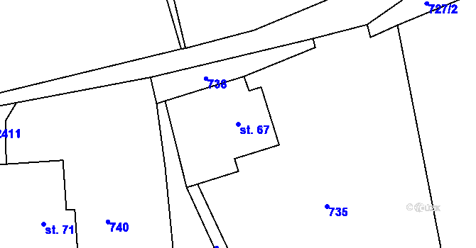 Parcela st. 67 v KÚ Osík, Katastrální mapa