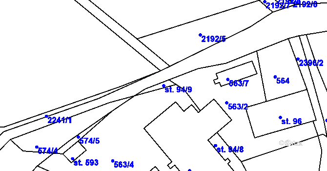 Parcela st. 94/9 v KÚ Osík, Katastrální mapa