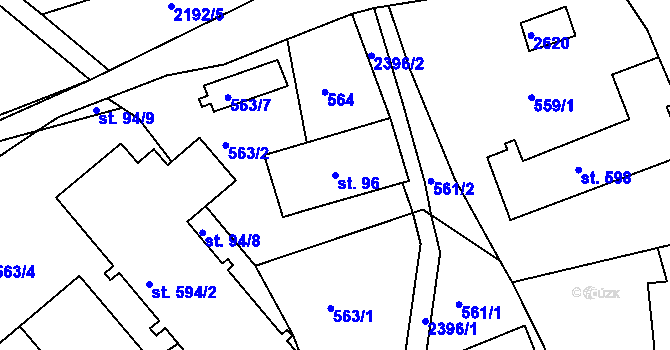 Parcela st. 96 v KÚ Osík, Katastrální mapa
