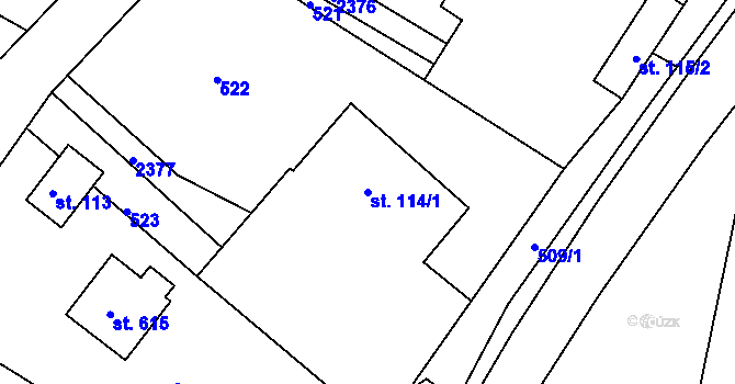 Parcela st. 114/1 v KÚ Osík, Katastrální mapa