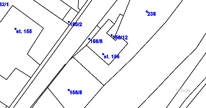 Parcela st. 156 v KÚ Osík, Katastrální mapa