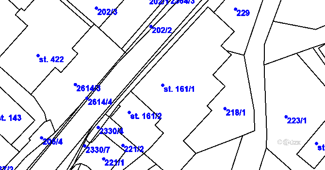 Parcela st. 161/1 v KÚ Osík, Katastrální mapa