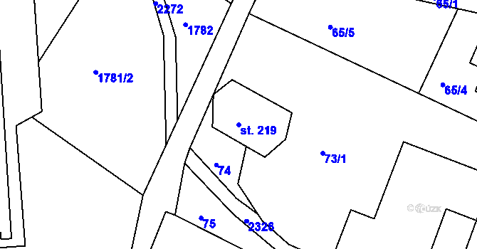 Parcela st. 219 v KÚ Osík, Katastrální mapa