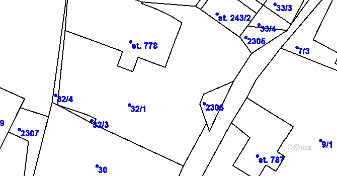 Parcela st. 242 v KÚ Osík, Katastrální mapa