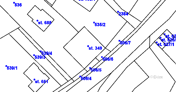 Parcela st. 349 v KÚ Osík, Katastrální mapa