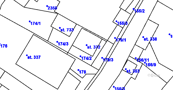 Parcela st. 372 v KÚ Osík, Katastrální mapa