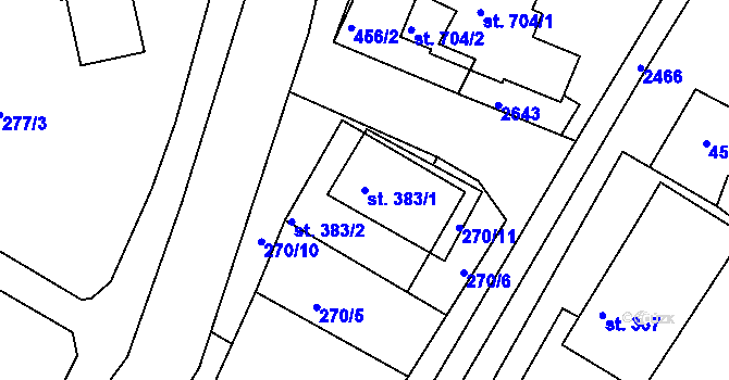 Parcela st. 383/1 v KÚ Osík, Katastrální mapa