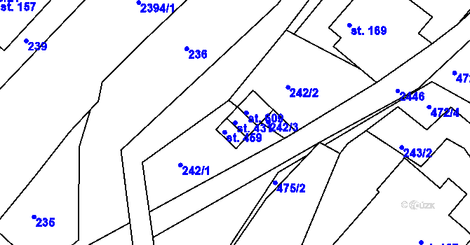 Parcela st. 431 v KÚ Osík, Katastrální mapa