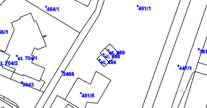 Parcela st. 468 v KÚ Osík, Katastrální mapa