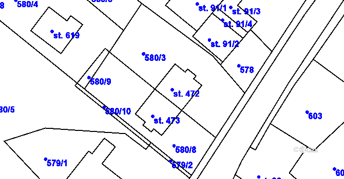 Parcela st. 472 v KÚ Osík, Katastrální mapa