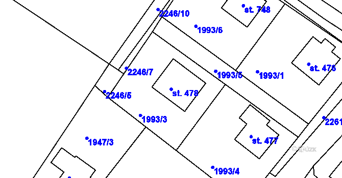 Parcela st. 478 v KÚ Osík, Katastrální mapa