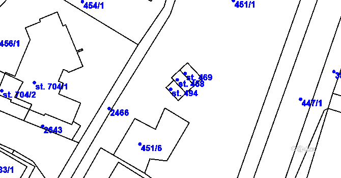 Parcela st. 494 v KÚ Osík, Katastrální mapa