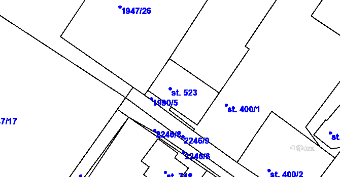 Parcela st. 523 v KÚ Osík, Katastrální mapa
