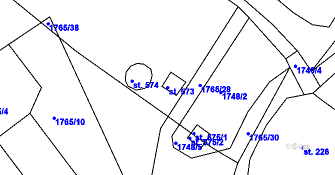 Parcela st. 573 v KÚ Osík, Katastrální mapa