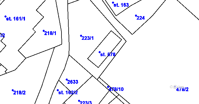 Parcela st. 578 v KÚ Osík, Katastrální mapa