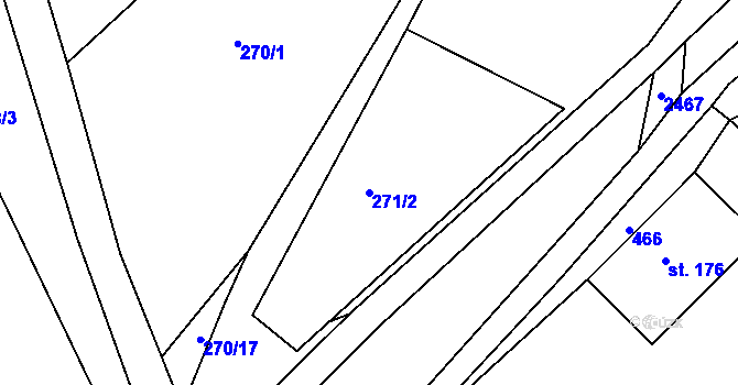 Parcela st. 271/2 v KÚ Osík, Katastrální mapa