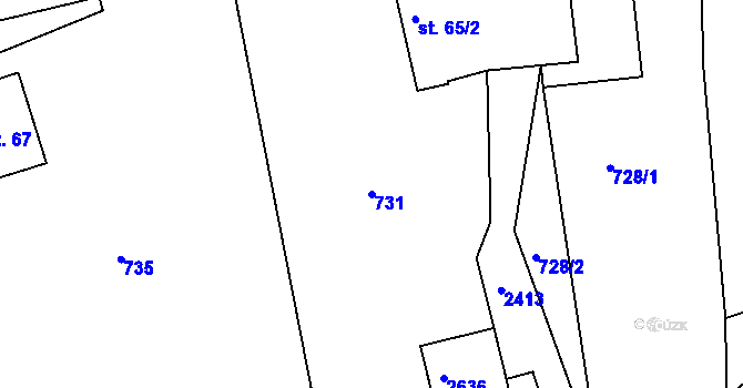 Parcela st. 731 v KÚ Osík, Katastrální mapa