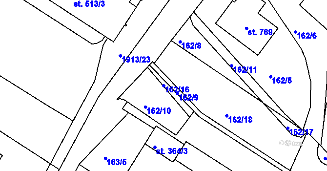 Parcela st. 162/16 v KÚ Osík, Katastrální mapa