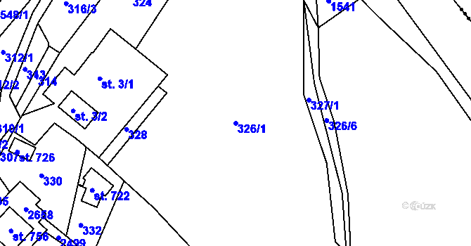 Parcela st. 326/1 v KÚ Osík, Katastrální mapa