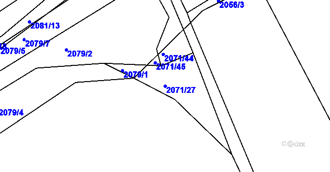 Parcela st. 2071/27 v KÚ Osík, Katastrální mapa