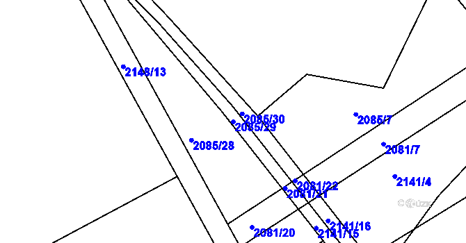 Parcela st. 2085/29 v KÚ Osík, Katastrální mapa