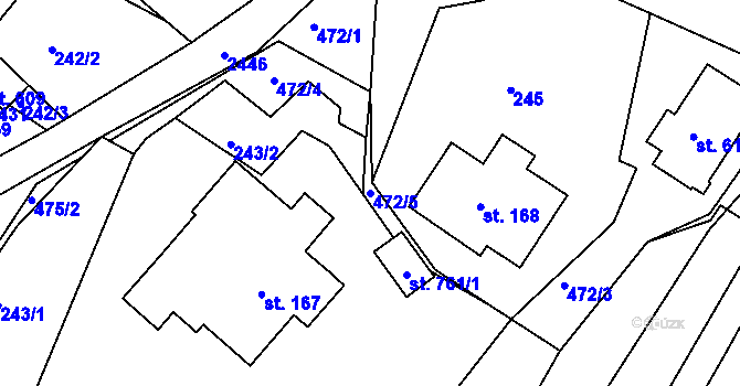 Parcela st. 472/5 v KÚ Osík, Katastrální mapa