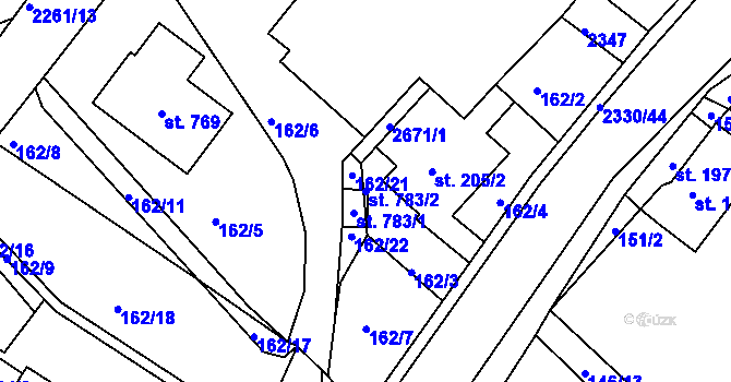 Parcela st. 783/2 v KÚ Osík, Katastrální mapa