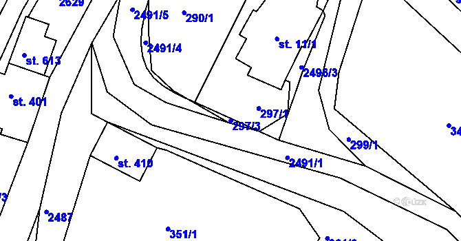 Parcela st. 297/3 v KÚ Osík, Katastrální mapa