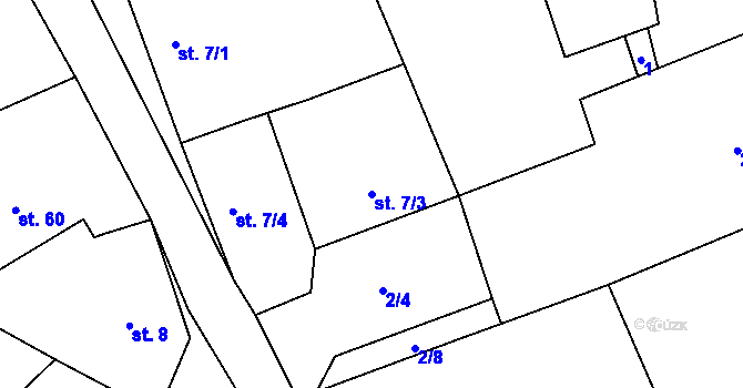 Parcela st. 7/3 v KÚ Osiky, Katastrální mapa